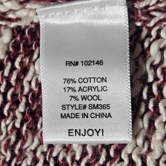 Michael Stars Burgundy Cream Knit Cardigan 1 Grunge, Coffeecore Americana Fall - Picture 5 of 14